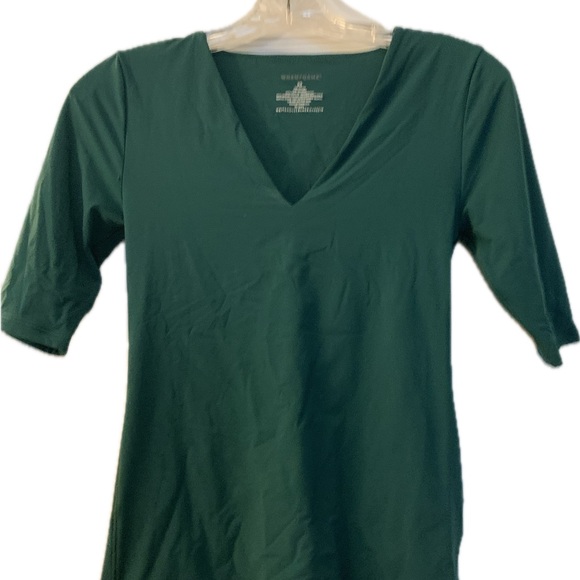 White House black market form fit dark green top - Picture 1 of 2